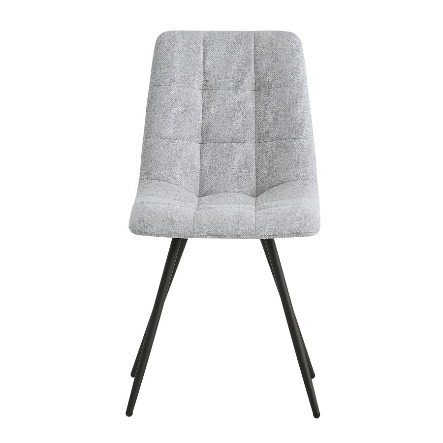 NORDLYS Bjrn Esszimmerstuhl – grauer Stoff und schwarzes Metall