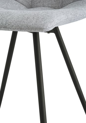 NORDLYS Bjrn Esszimmerstuhl – grauer Stoff und schwarzes Metall