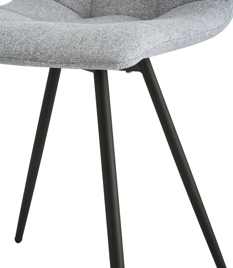 NORDLYS Bjrn Esszimmerstuhl – grauer Stoff und schwarzes Metall