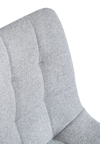 NORDLYS Bjrn Esszimmerstuhl – grauer Stoff und schwarzes Metall