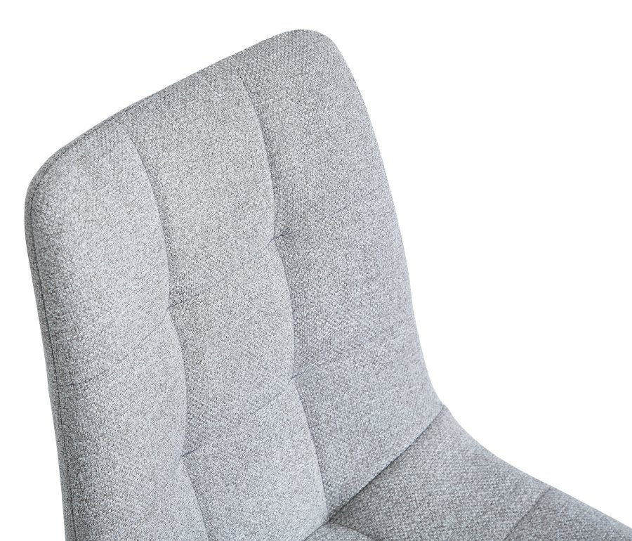 NORDLYS Bjrn Esszimmerstuhl – grauer Stoff und schwarzes Metall