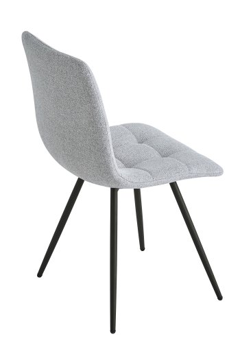 NORDLYS Bjrn Esszimmerstuhl – grauer Stoff und schwarzes Metall