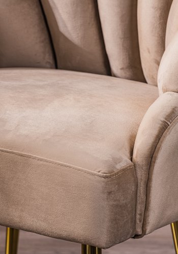 NORDLYS Bolge lenestol - beige flyel og metall