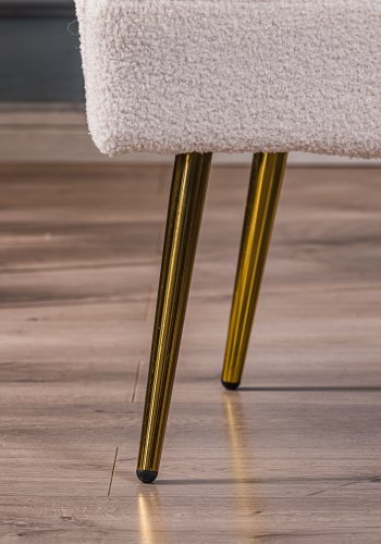 NORDLYS Bolge lenestol - hvit ull og metall