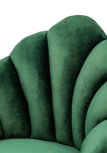 NORDLYS Bolge lenestol - grnn flyel og metall