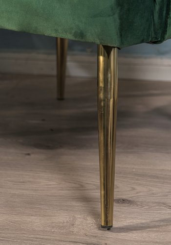 NORDLYS Bolge lenestol - grnn flyel og metall