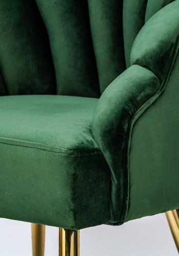 NORDLYS Bolge lenestol - grnn flyel og metall