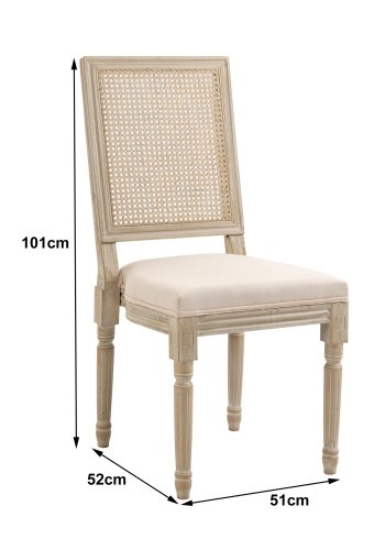 NORDLYS Cambridge Esszimmerstuhl - beiger Stoff und Gummibaumholz