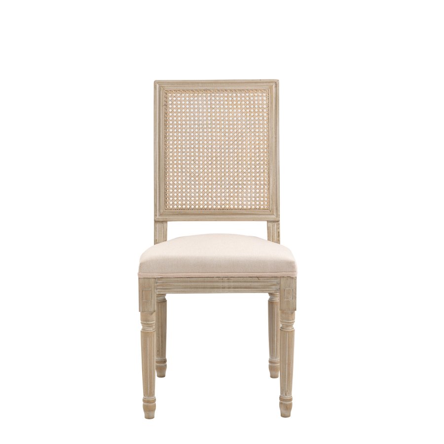 NORDLYS Cambridge Esszimmerstuhl - beiger Stoff und Gummibaumholz