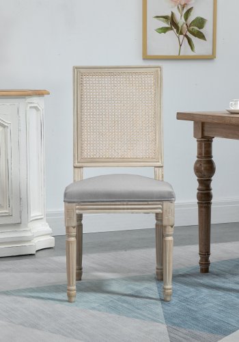 NORDLYS Cambridge spisebordsstol - mrkegrtt stoff og gummitre