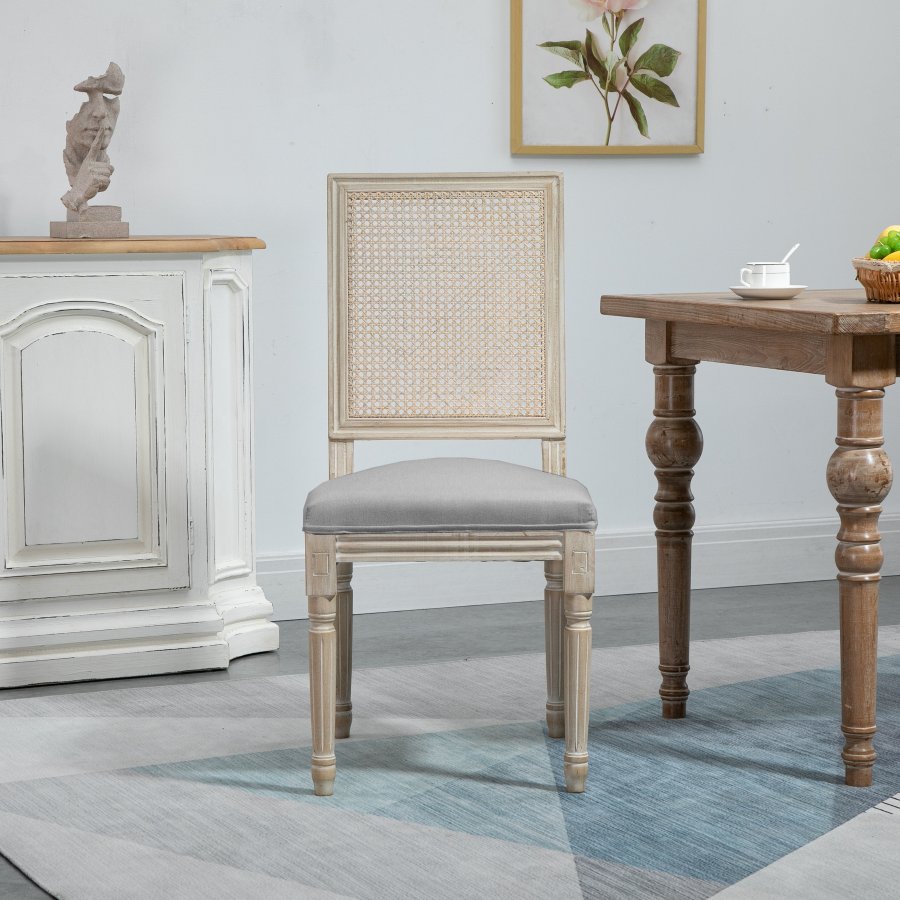 NORDLYS Cambridge spisebordsstol - mrkegrtt stoff og gummitre