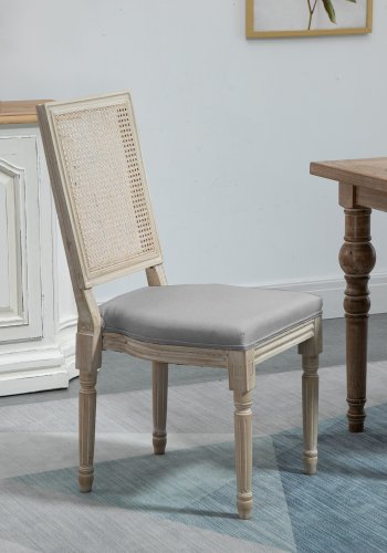 NORDLYS Cambridge spisebordsstol - mrkegrtt stoff og gummitre