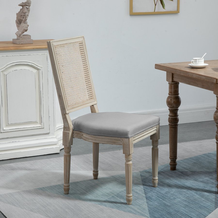 NORDLYS Cambridge spisebordsstol - mrkegrtt stoff og gummitre