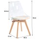 NORDLYS Carmen spisebordsstol - klar plast, beige kunstskinn og naturlig bk