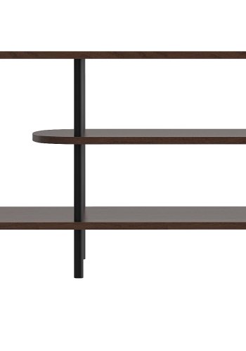 NORDLYS Coleman TV-bord, m. 2 hyller - brunt tre og svart metall (140x40)