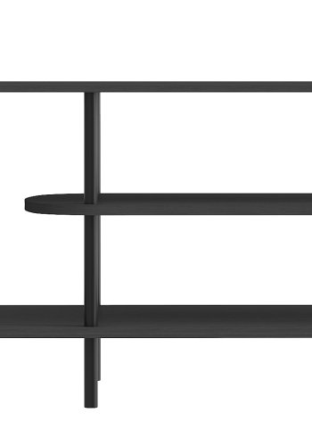 NORDLYS Coleman TV-bord, m. 2 hyller - svart tre og svart metall (140x40)