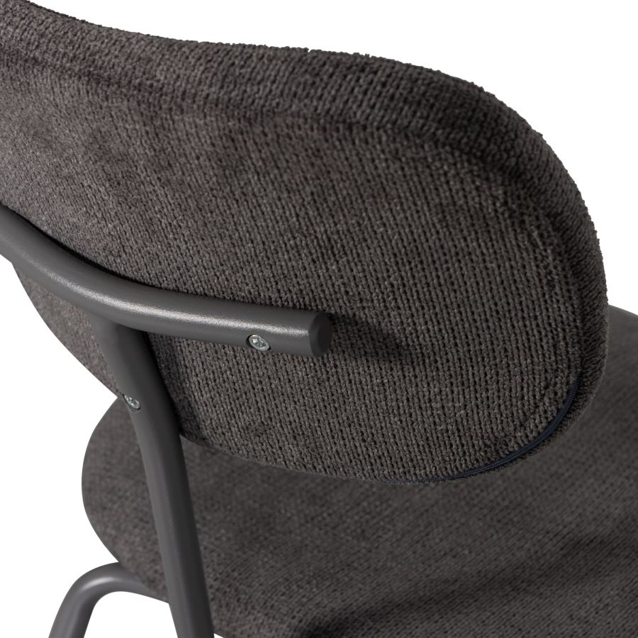 WOOOD Link spisebordsstol - brun/gr stof og brun/gr metal