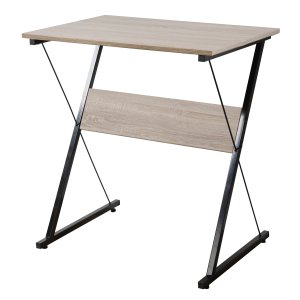 NORDLYS Detroit skrivebord, rektangulrt - brunt tre og svart metall (70x48)