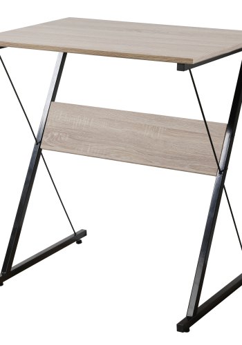 NORDLYS Detroit skrivebord, rektangulrt - brunt tre og svart metall (70x48)