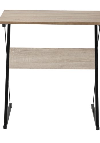 NORDLYS Detroit skrivebord, rektangulrt - brunt tre og svart metall (70x48)