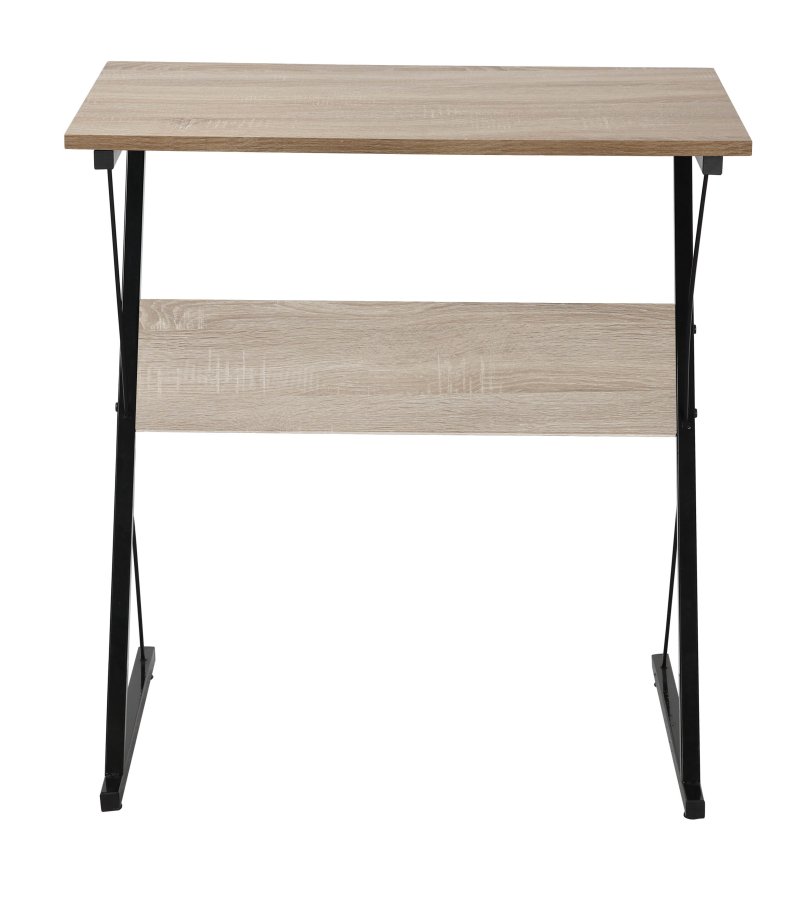 NORDLYS Detroit skrivebord, rektangulrt - brunt tre og svart metall (70x48)