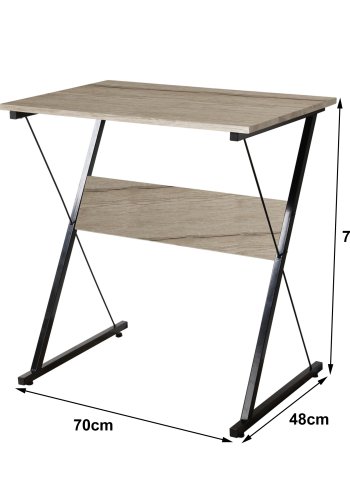 NORDLYS Detroit skrivebord, rektangulrt - brunt tre og svart metall (70x48)