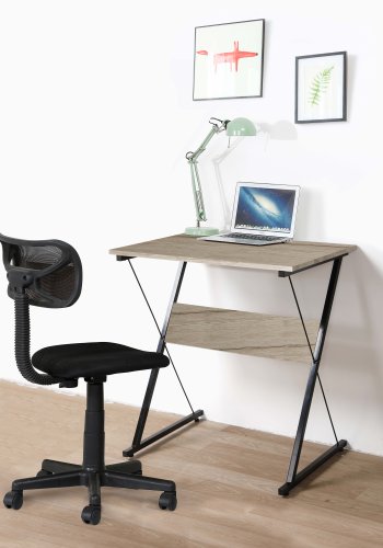 NORDLYS Detroit skrivebord, rektangulrt - brunt tre og svart metall (70x48)