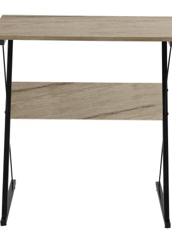 NORDLYS Detroit skrivebord, rektangulrt - brunt tre og svart metall (70x48)