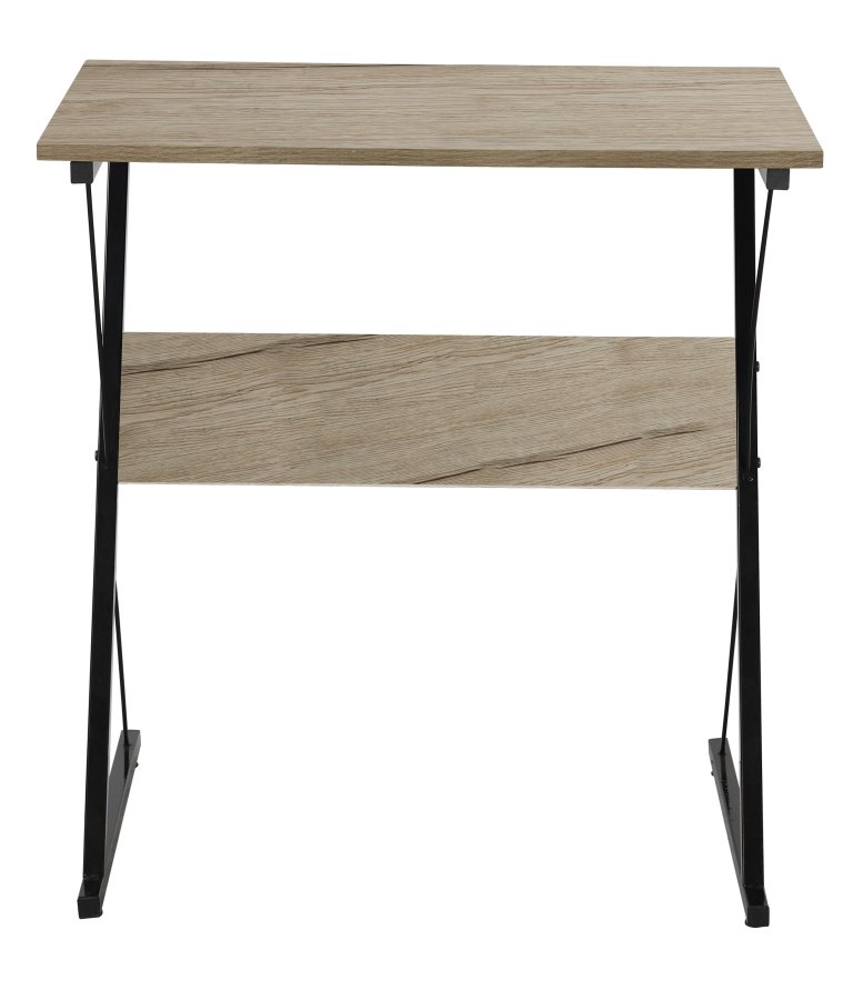 NORDLYS Detroit skrivebord, rektangulrt - brunt tre og svart metall (70x48)