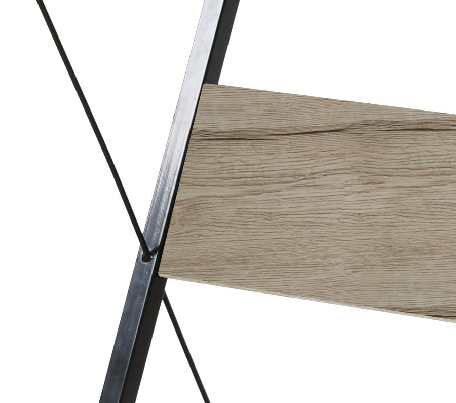 NORDLYS Detroit skrivebord, rektangulrt - brunt tre og svart metall (70x48)