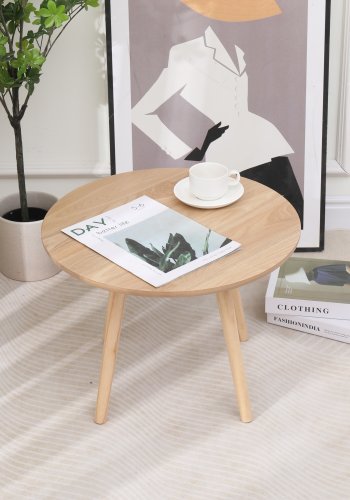 NORDLYS Ginza sidebord, rundt - naturlig furu (50)