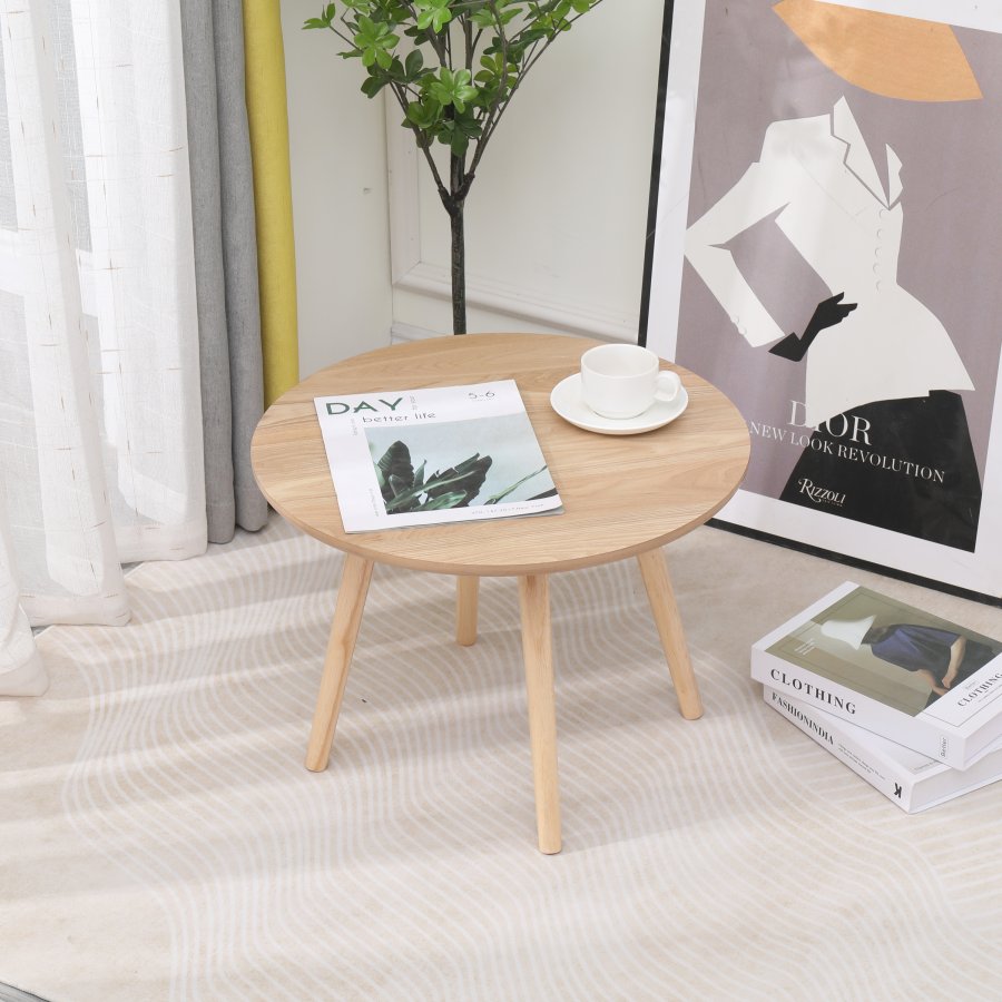 NORDLYS Ginza sidebord, rundt - naturlig furu (50)