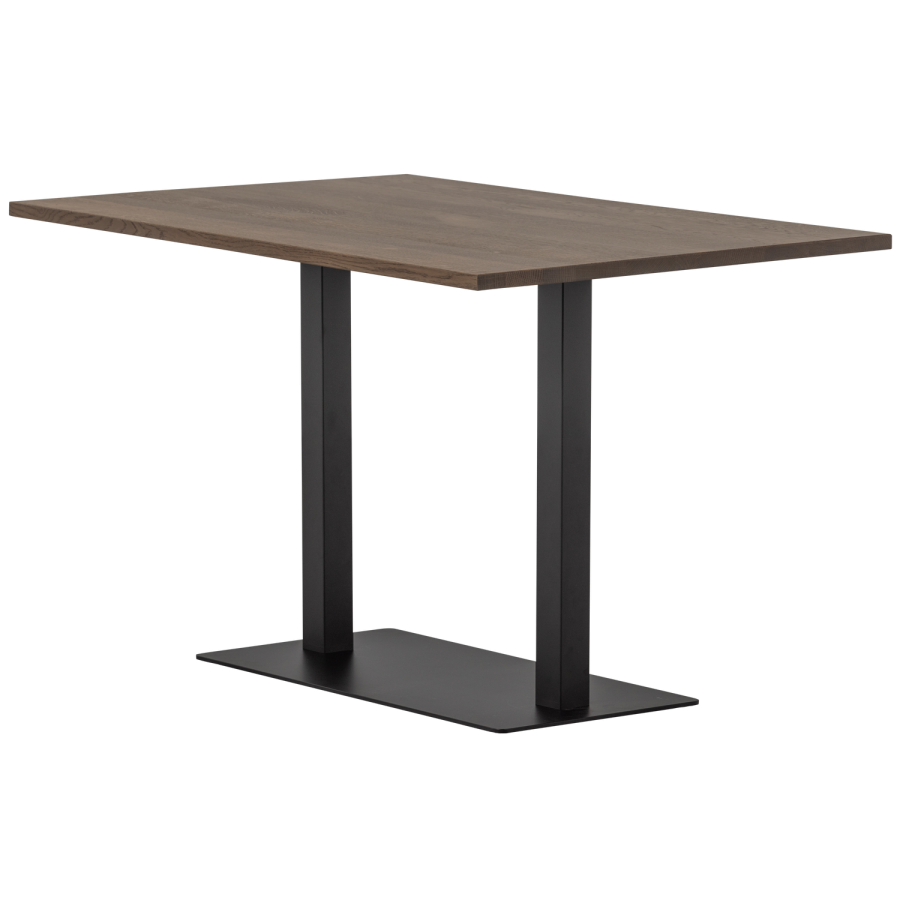 WOOOD Tablo spisebord, rektangulr - cashmere brun egetr og sort metal (120x80)