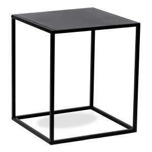 NORDLYS Hagen sidobord, fyrkantigt - svart metall (45x45)