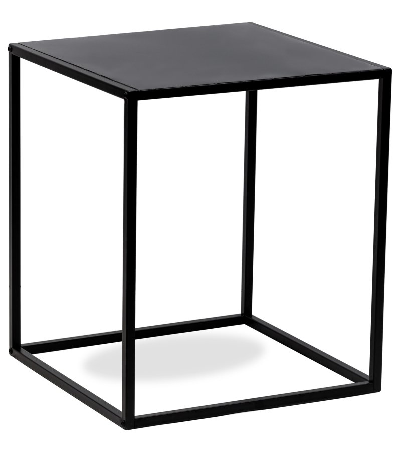 NORDLYS Hagen sidebord, firkantet - svart metall (45x45)