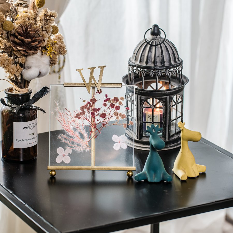 NORDLYS Hagen sidebord, firkantet - svart metall (45x45)