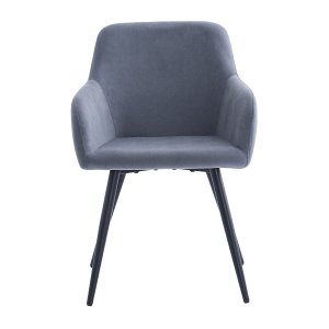 NORDLYS Holm spisebordsstol, m. armln - gr fljl og sort metal