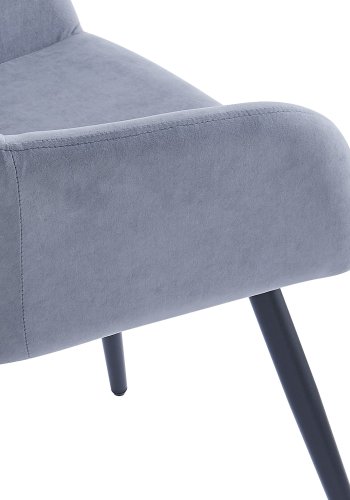 NORDLYS Holm spisebordsstol, med armlener - gr flyel og sort metall