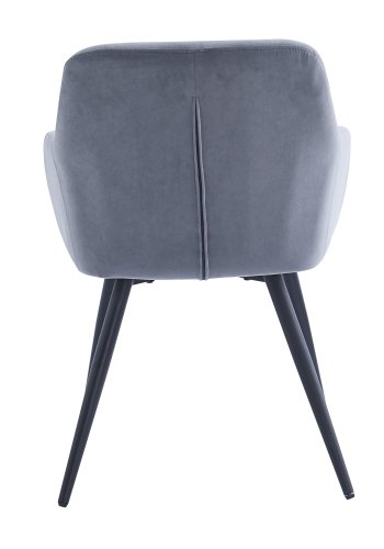 NORDLYS Holm spisebordsstol, med armlener - gr flyel og sort metall