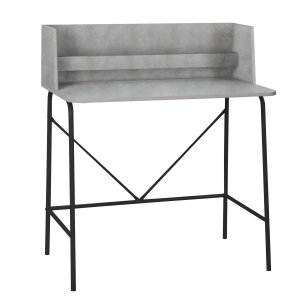 NORDLYS Houston datamaskinbord, rektangulrt - grtt tre og svart metall (90x48)