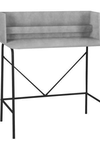 NORDLYS Houston datamaskinbord, rektangulrt - grtt tre og svart metall (90x48)