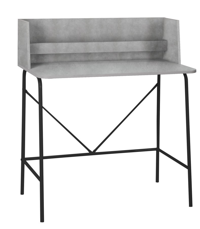 NORDLYS Houston datamaskinbord, rektangulrt - grtt tre og svart metall (90x48)