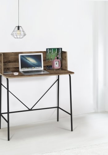 NORDLYS Houston databord, rektangulrt - brunt tre og svart metall (90x48)