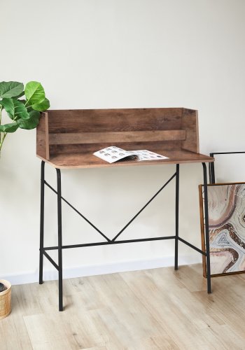 NORDLYS Houston databord, rektangulrt - brunt tre og svart metall (90x48)