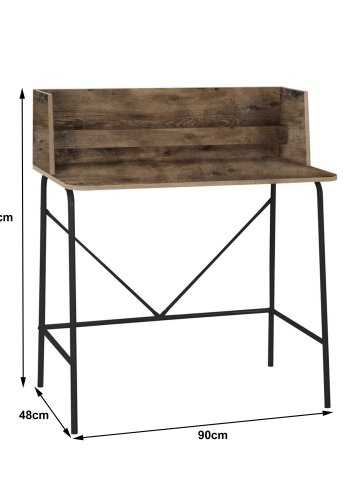 NORDLYS Houston databord, rektangulrt - brunt tre og svart metall (90x48)