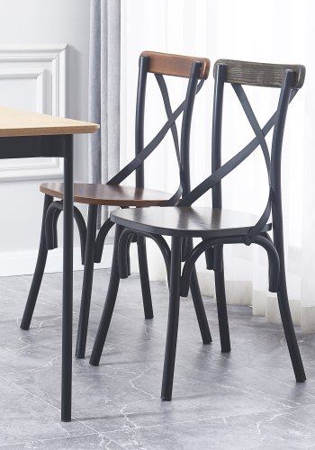 NORDLYS Howard spisebordstol - gr ask og sort metall