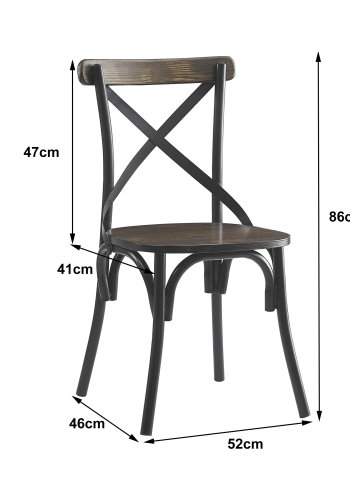 NORDLYS Howard spisebordstol - gr ask og sort metall