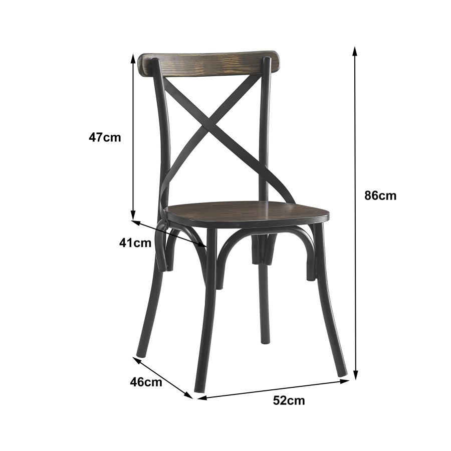 NORDLYS Howard spisebordstol - gr ask og sort metall