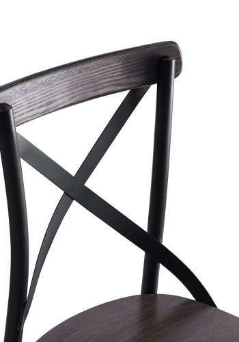 NORDLYS Howard spisebordstol - gr ask og sort metall