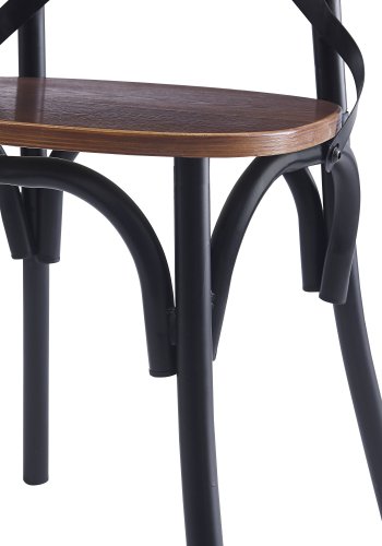NORDLYS Howard spisebordstol - brunt asketre og sort metall